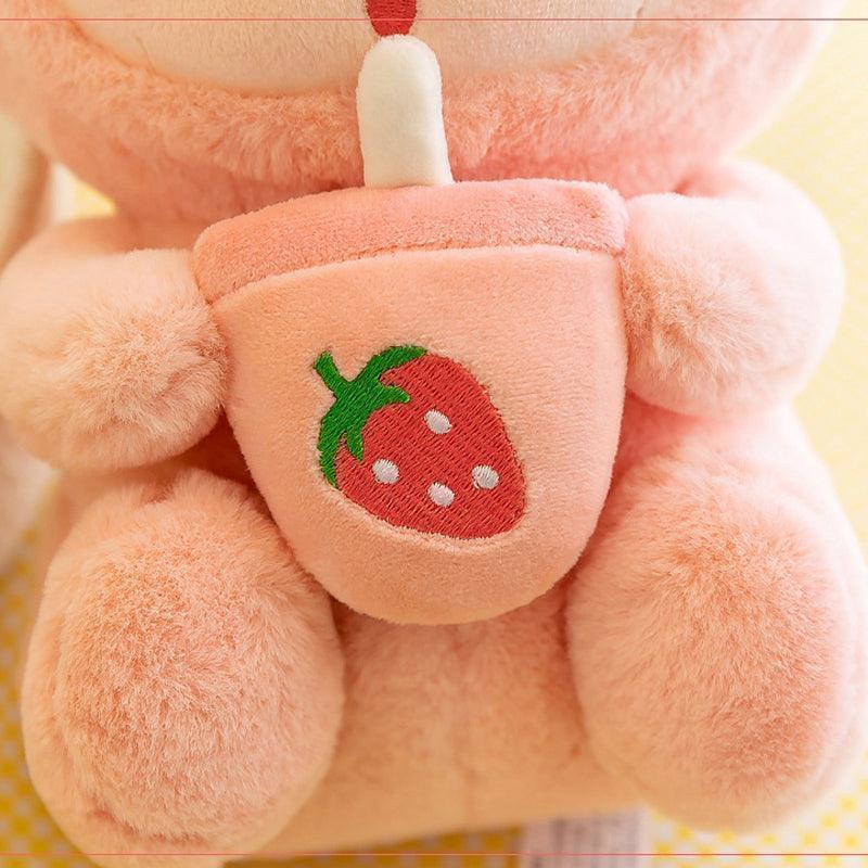 Boba Pig Plush Stuffed Animal — Kawaii Bubble Tea Piggy Gift