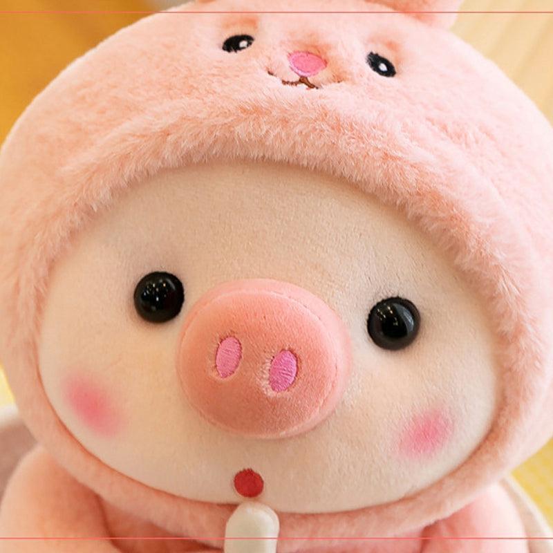 Boba Pig Plush Stuffed Animal — Kawaii Bubble Tea Piggy Gift