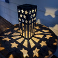 Patriotic USA Flag Steel Solar Luminary Lantern — Stars & Stripes Outdoor Light