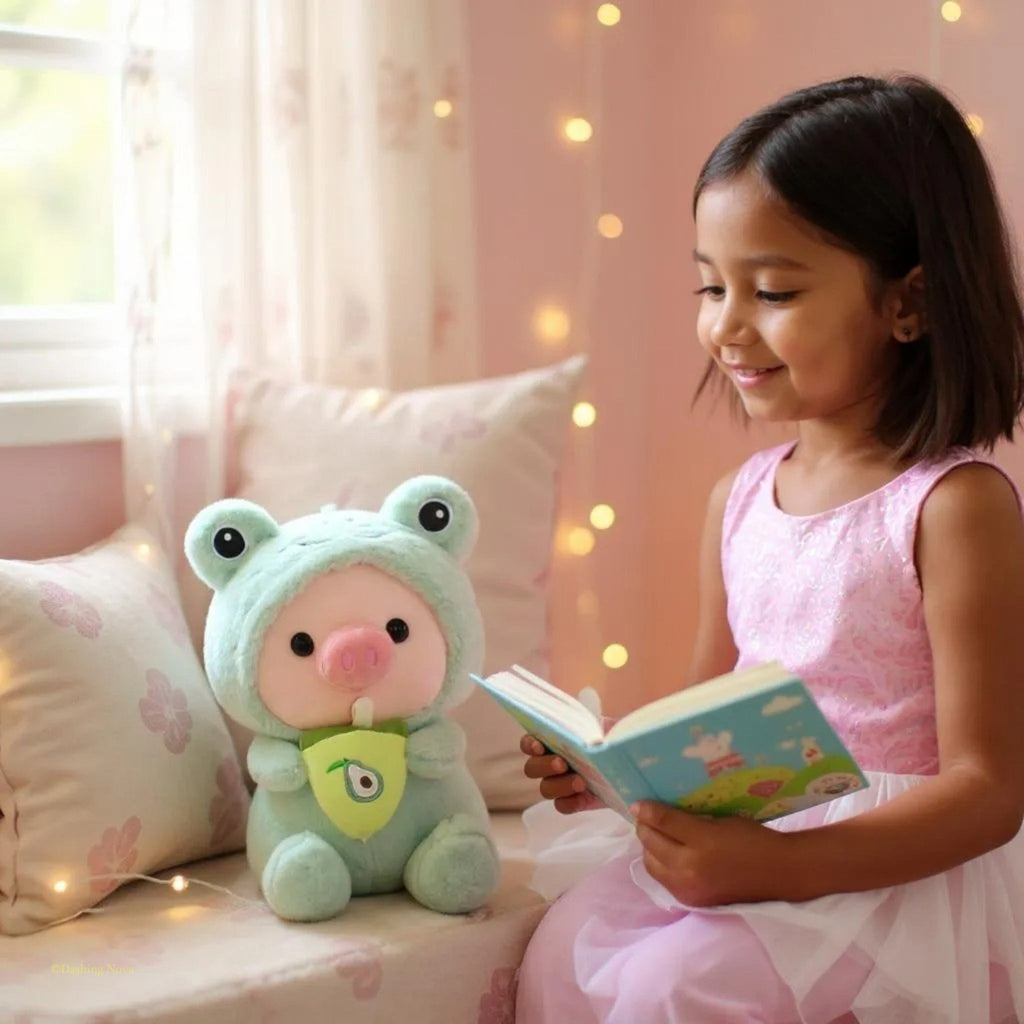 Boba Pig Plush Stuffed Animal — Kawaii Bubble Tea Piggy Gift