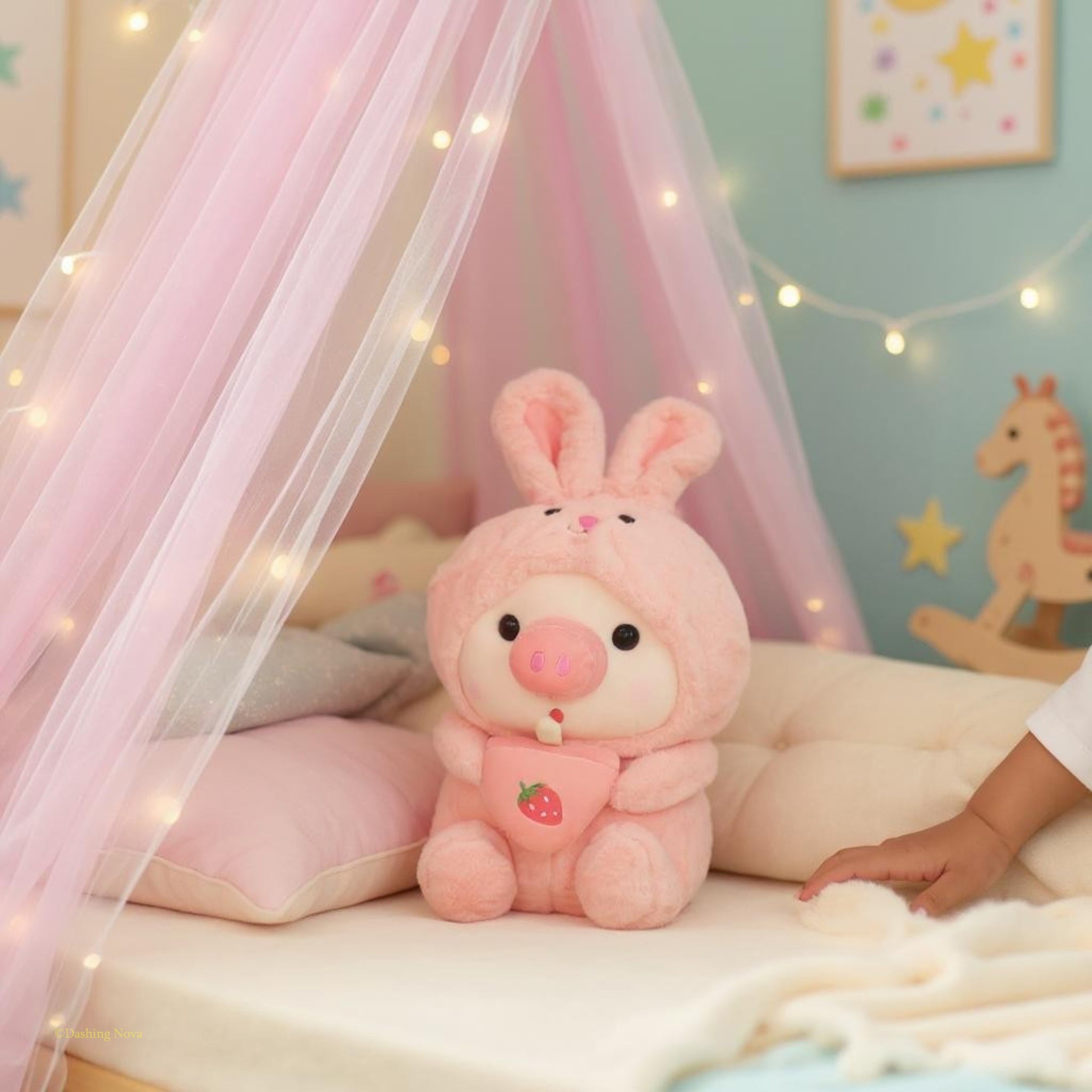 Boba Pig Plush Stuffed Animal — Kawaii Bubble Tea Piggy Gift