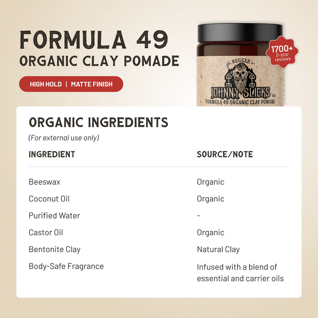 Formula 49 Organic Clay Pomade — Made by US Marines