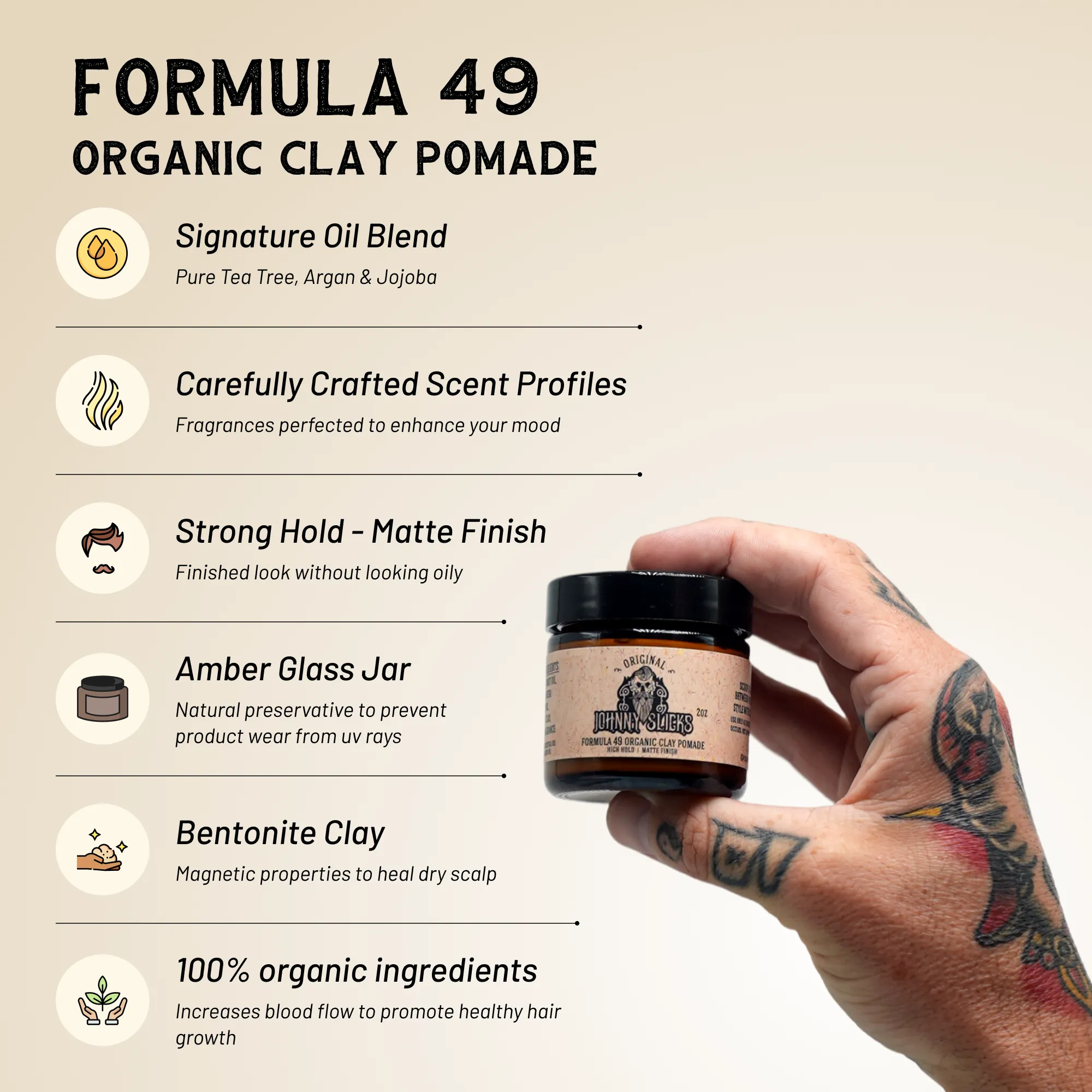 Formula 49 Organic Clay Pomade — Made by US Marines