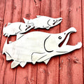 Steel School of Sockeye Salmon Wall Art — Handcrafted Reclaimed Steel