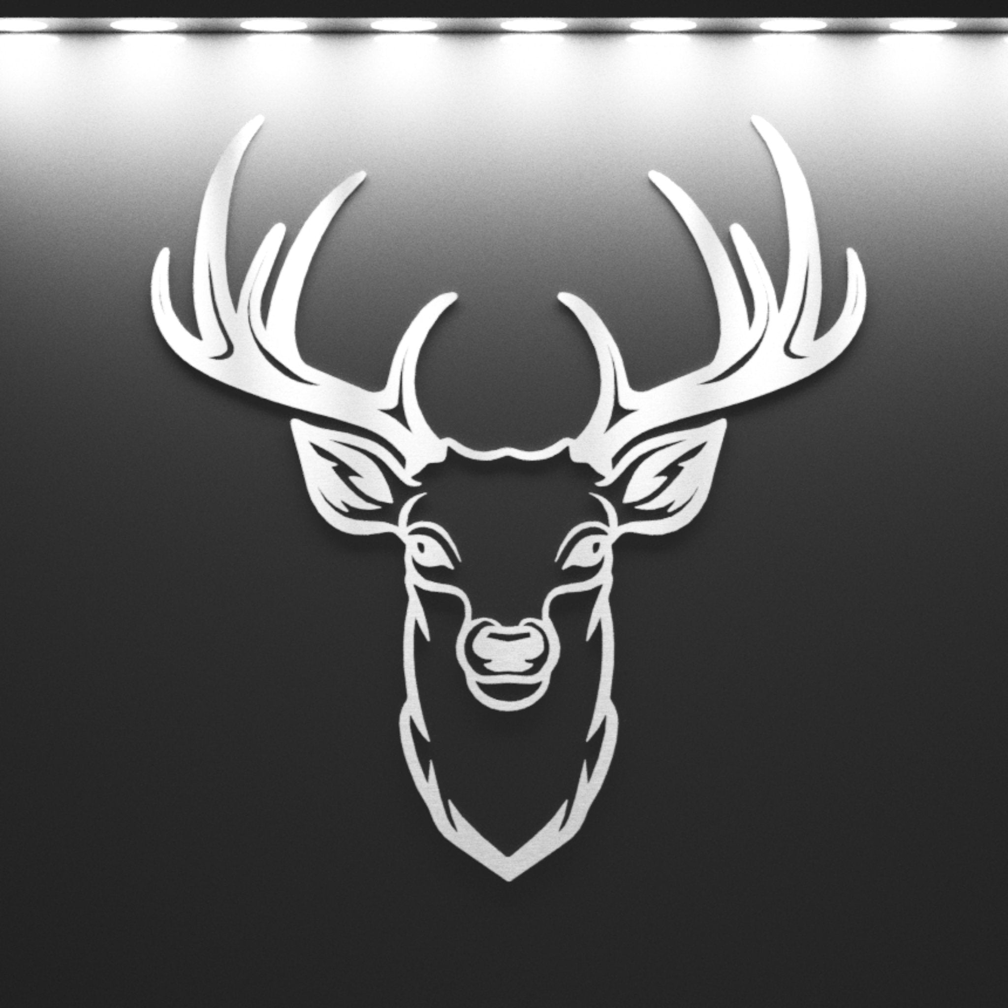 Steel Whitetail Buck Head Wall Art — Handcrafted 14-Gauge Polished Steel